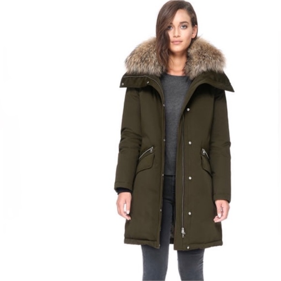 Soia & Kyo JOLEEN-R Mid-Length DOWN COAT - RACOON FUR - Picture 1 of 16